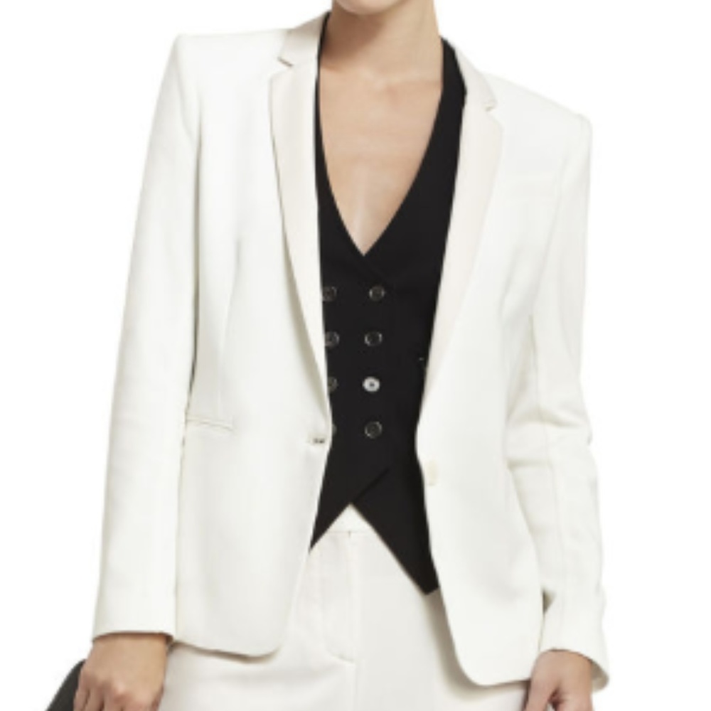 BCBG White Kamryn Slim Blazer